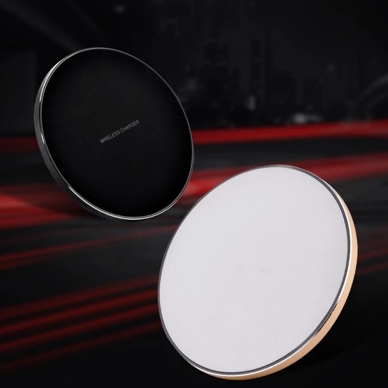 HDTech Wireless Round Charger Power Wave Pad 10W Max Qi Compatible with iPhone All Cell Phone Wireless Chargers