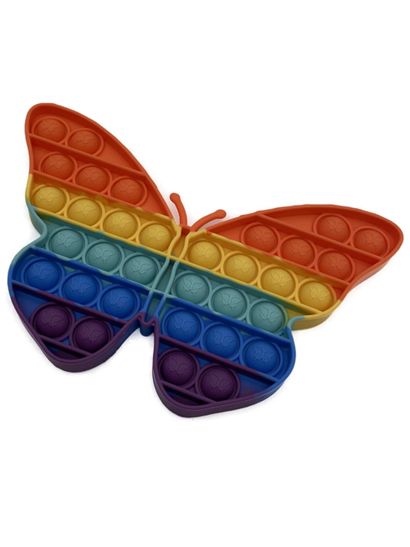 HDTech Rainbow Butterfly Shape Push Pop Bubble Sensory Fidget Toy for Kids